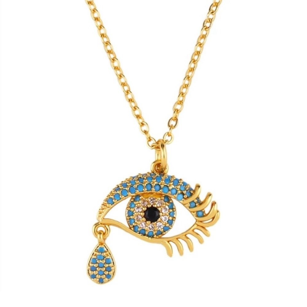 Gorgeous Cubic Zirconia Evil Eye Necklace